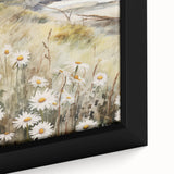 Coastal Cottage & Daisies – Vintage Landscape Wall Art