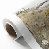 Coastal Cottage & Daisies – Vintage Landscape Wall Art