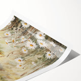 Coastal Cottage & Daisies – Vintage Landscape Wall Art