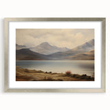 Vintage Landscape Art - Majestic Mountain and Lake View