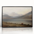 Vintage Landscape Art - Majestic Mountain and Lake View