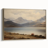Vintage Landscape Art - Majestic Mountain and Lake View