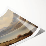 Vintage Landscape Art - Majestic Mountain and Lake View