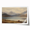 Vintage Landscape Art - Majestic Mountain and Lake View