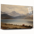 Vintage Landscape Art - Majestic Mountain and Lake View