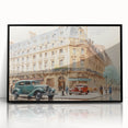 Vintage Cityscape Art - Paris Street with Classic Cars