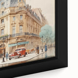 Vintage Cityscape Art - Paris Street with Classic Cars