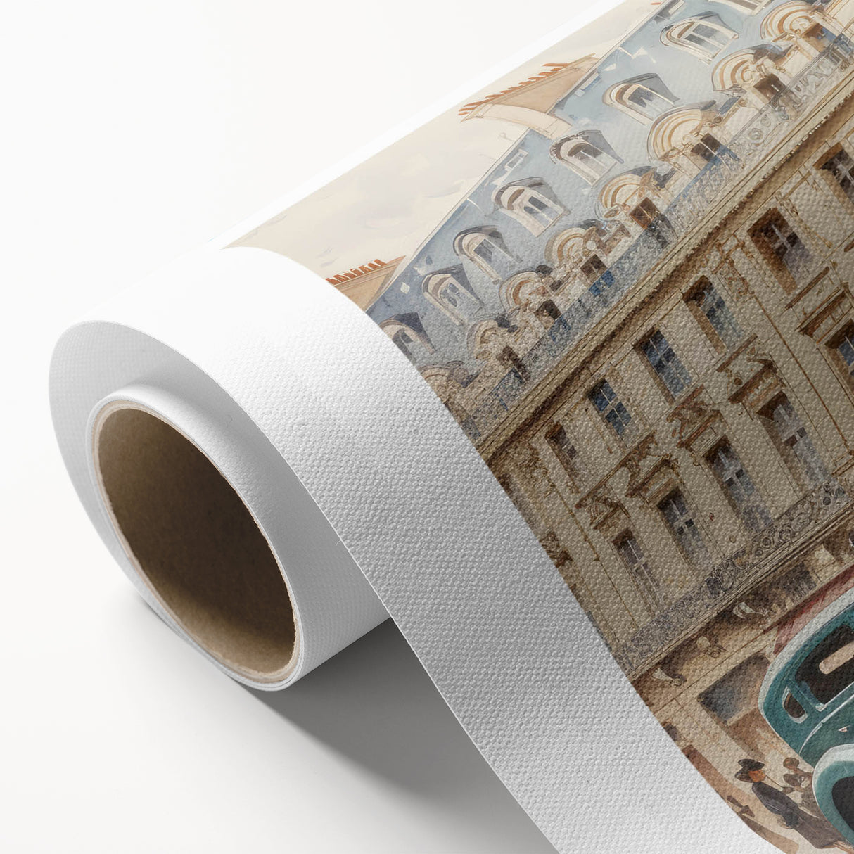 Vintage Cityscape Art - Paris Street with Classic Cars