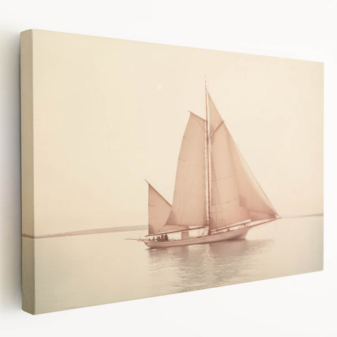 Vintage Sailboat Art - Classic Schooner on the Ocean