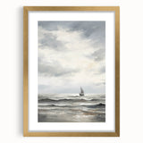 Stormy Seascape & Sailboat – Vintage Landscape Wall Art