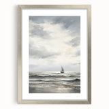 Stormy Seascape & Sailboat – Vintage Landscape Wall Art