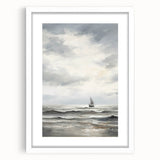 Stormy Seascape & Sailboat – Vintage Landscape Wall Art