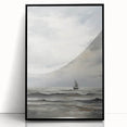 Stormy Seascape & Sailboat – Vintage Landscape Wall Art