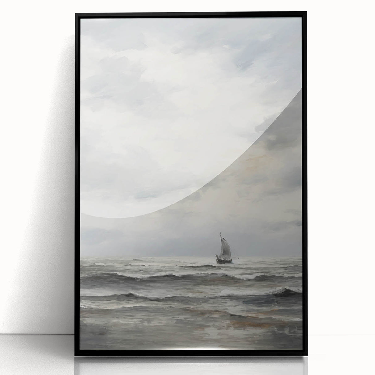 Stormy Seascape & Sailboat – Vintage Landscape Wall Art
