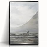 Stormy Seascape & Sailboat – Vintage Landscape Wall Art