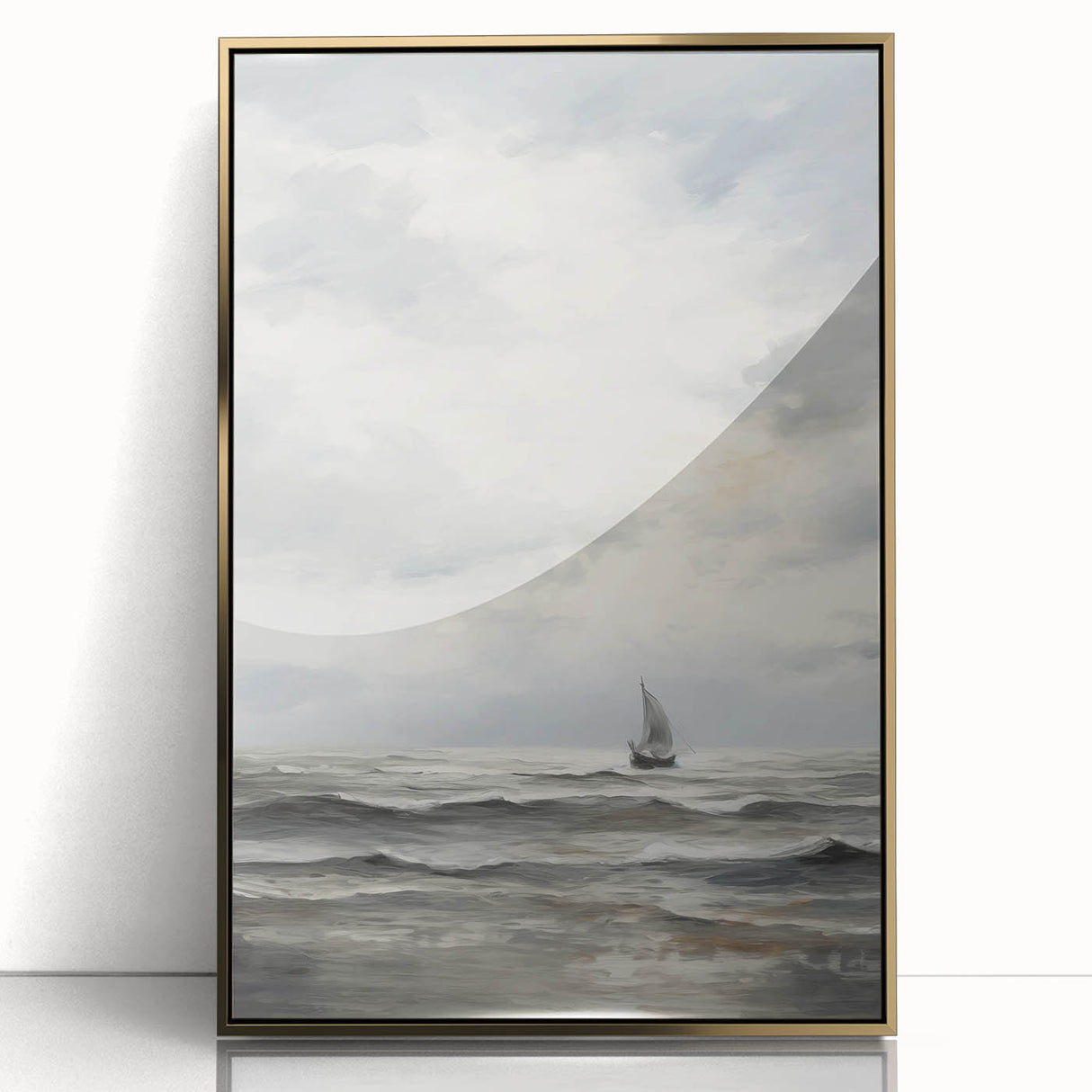 Stormy Seascape & Sailboat – Vintage Landscape Wall Art
