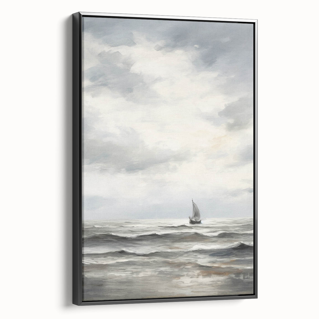 Stormy Seascape & Sailboat – Vintage Landscape Wall Art