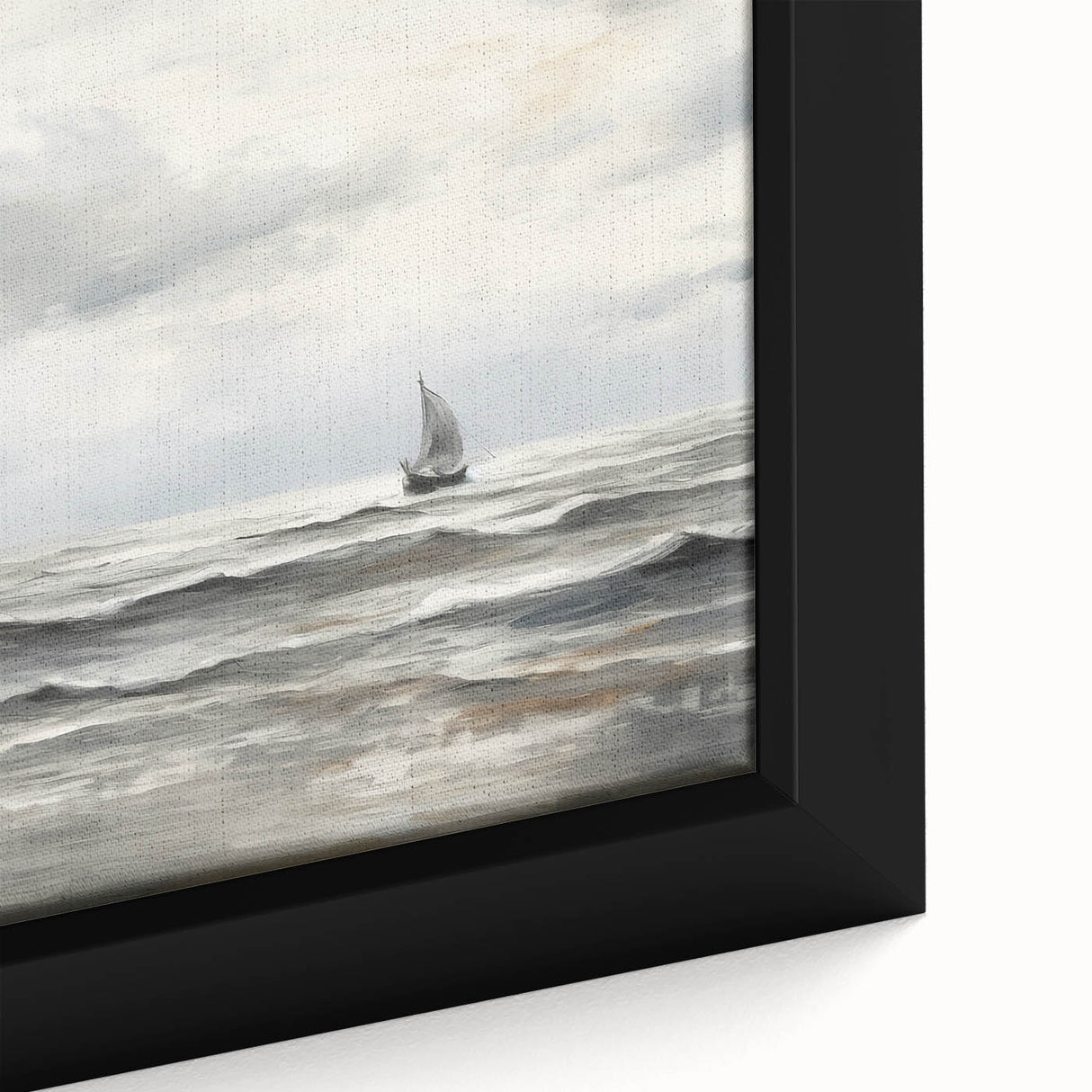 Stormy Seascape & Sailboat – Vintage Landscape Wall Art