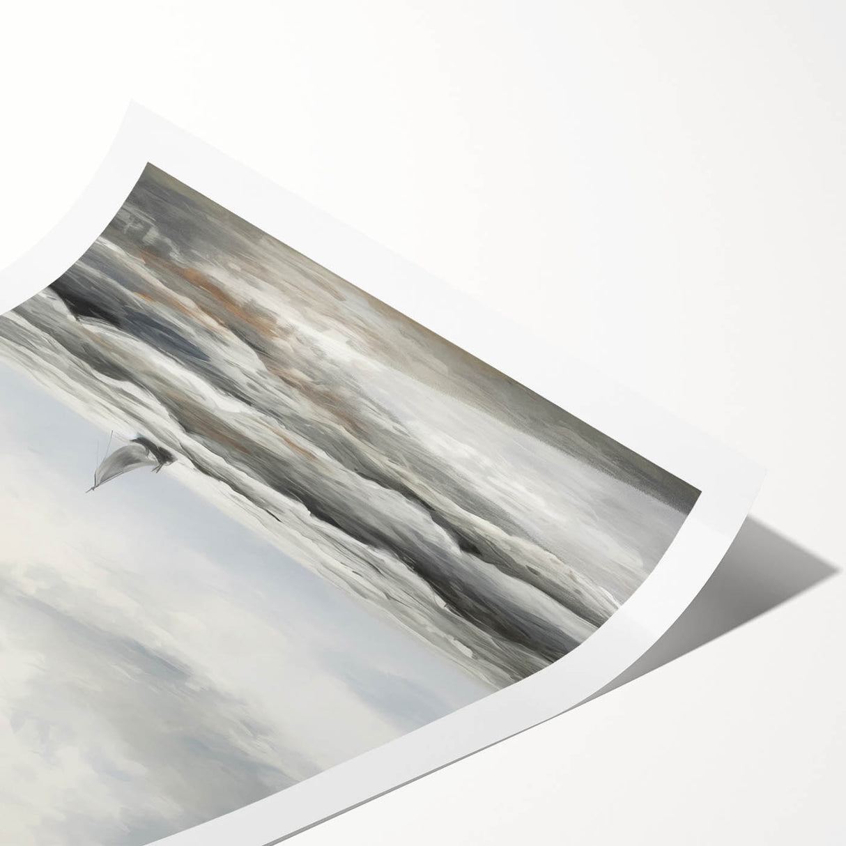Stormy Seascape & Sailboat – Vintage Landscape Wall Art