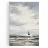 Stormy Seascape & Sailboat – Vintage Landscape Wall Art