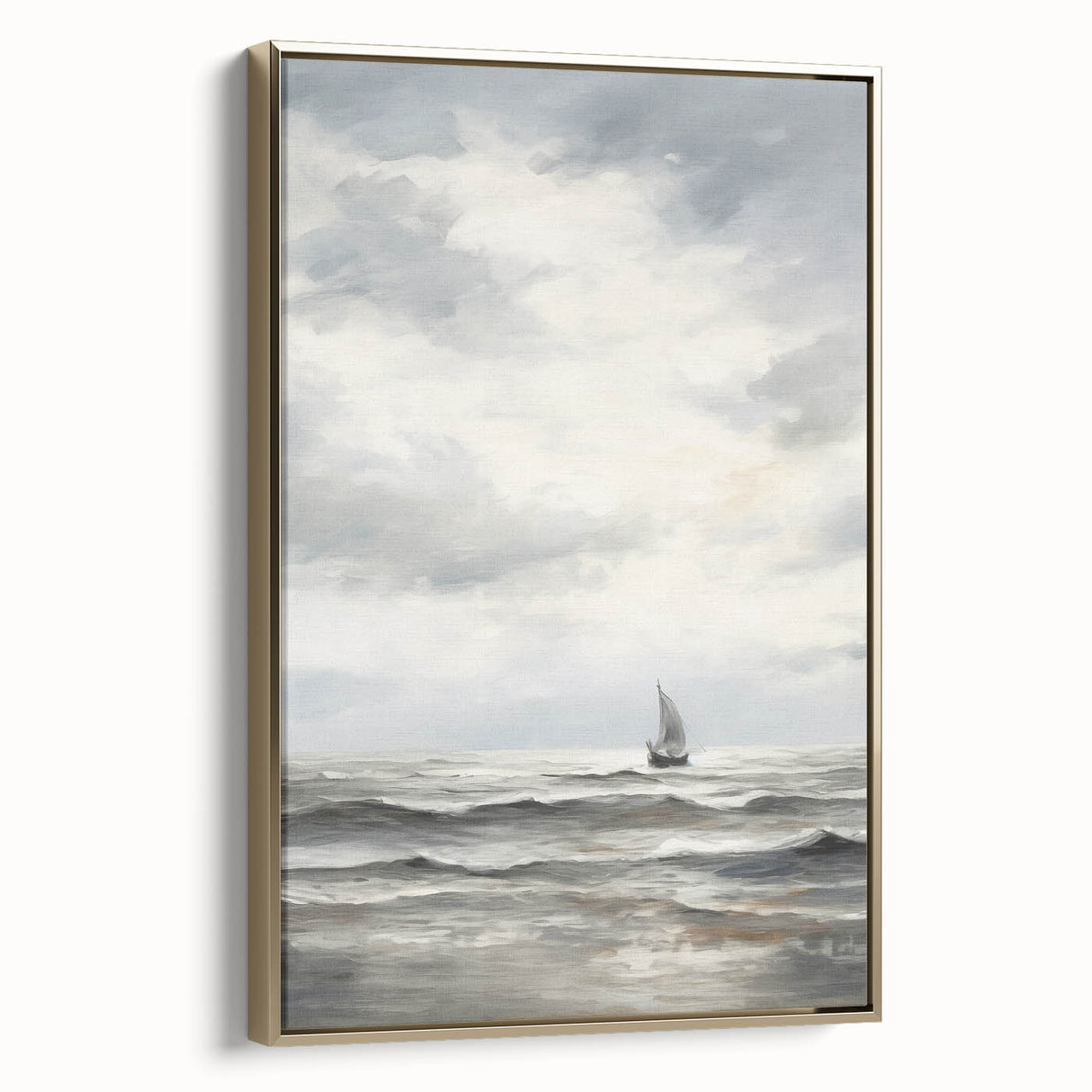 Stormy Seascape & Sailboat – Vintage Landscape Wall Art