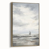 Stormy Seascape & Sailboat – Vintage Landscape Wall Art