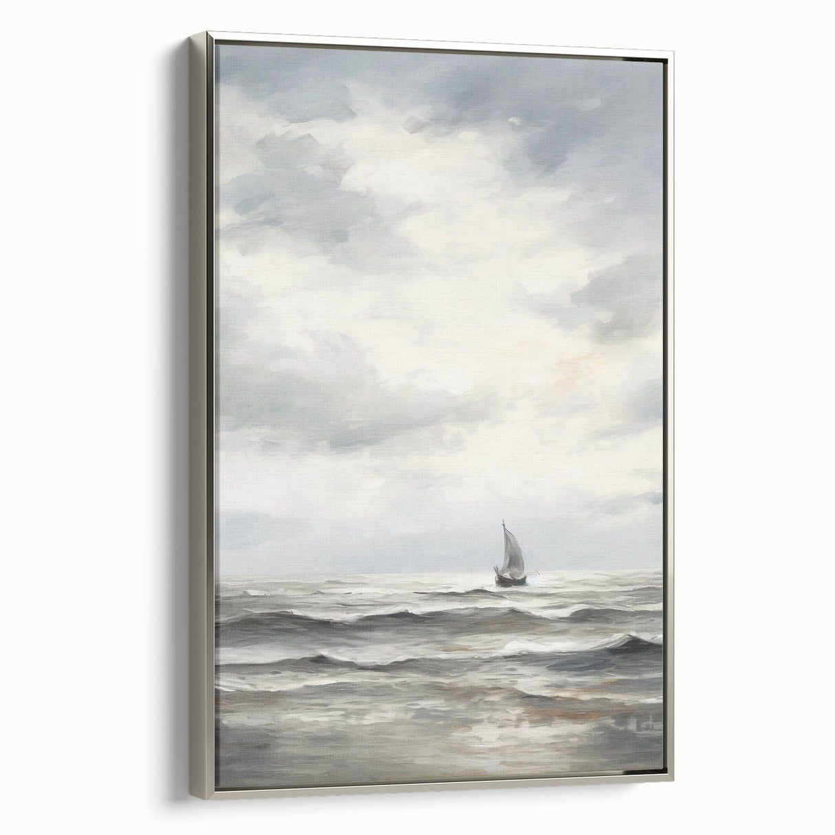 Stormy Seascape & Sailboat – Vintage Landscape Wall Art