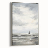Stormy Seascape & Sailboat – Vintage Landscape Wall Art