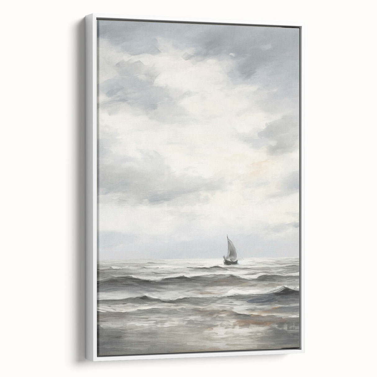 Stormy Seascape & Sailboat – Vintage Landscape Wall Art