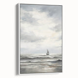 Stormy Seascape & Sailboat – Vintage Landscape Wall Art