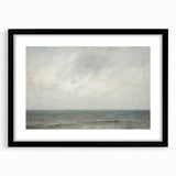 Vintage Landscape Art – Sailboat on Calm Ocean – Antique Maritime Wall Art