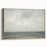 Vintage Landscape Art – Sailboat on Calm Ocean – Antique Maritime Wall Art