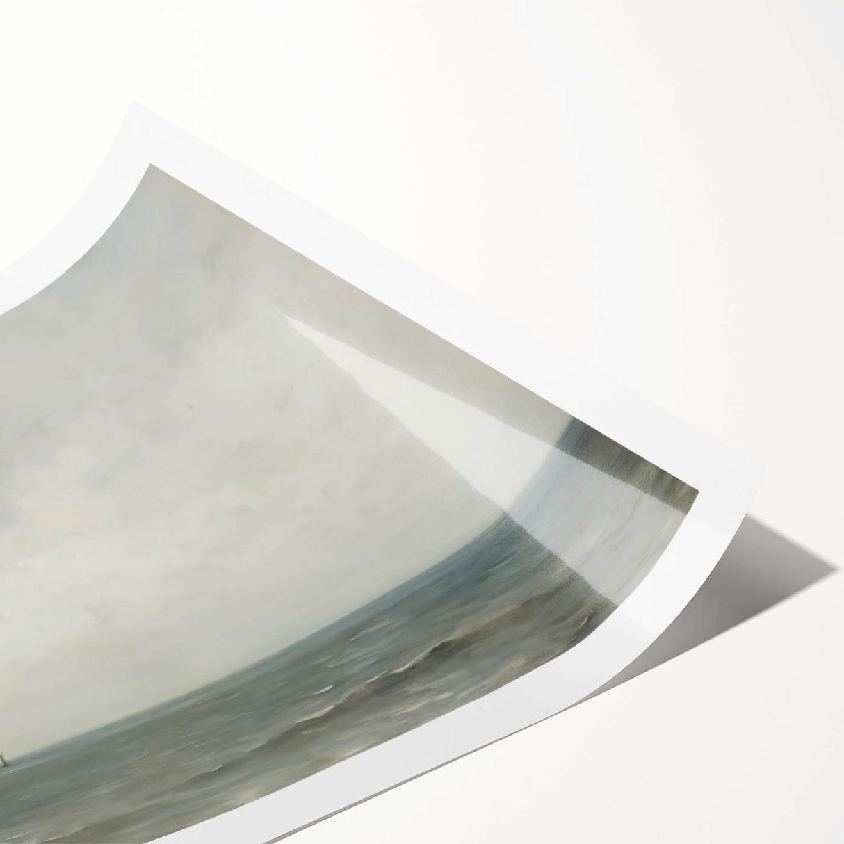 Vintage Landscape Art – Sailboat on Calm Ocean – Antique Maritime Wall Art