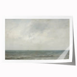 Vintage Landscape Art – Sailboat on Calm Ocean – Antique Maritime Wall Art