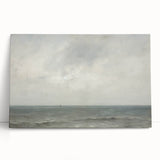 Vintage Landscape Art – Sailboat on Calm Ocean – Antique Maritime Wall Art