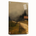 Misty Countryside Barn – Vintage Landscape Wall Art