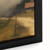 Misty Countryside Barn – Vintage Landscape Wall Art