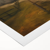 Misty Countryside Barn – Vintage Landscape Wall Art