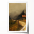 Misty Countryside Barn – Vintage Landscape Wall Art