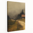 Misty Countryside Barn – Vintage Landscape Wall Art