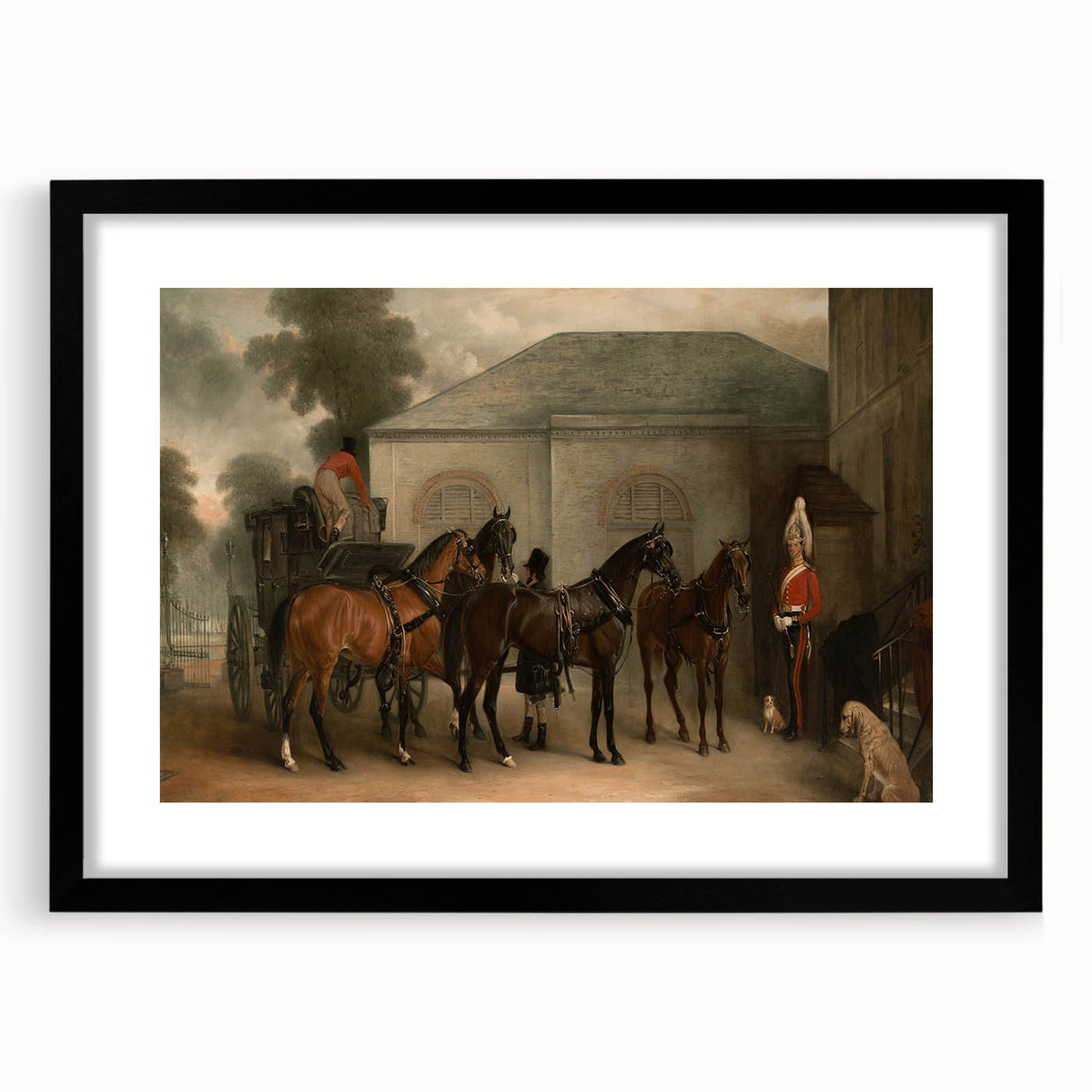 Vintage Landscape Art - Carriage with Horses
