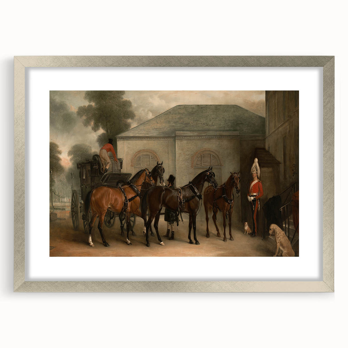 Vintage Landscape Art - Carriage with Horses