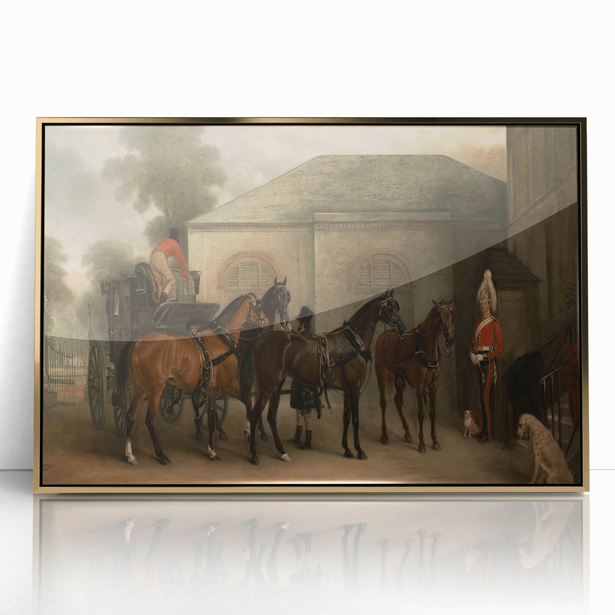 Vintage Landscape Art - Carriage with Horses