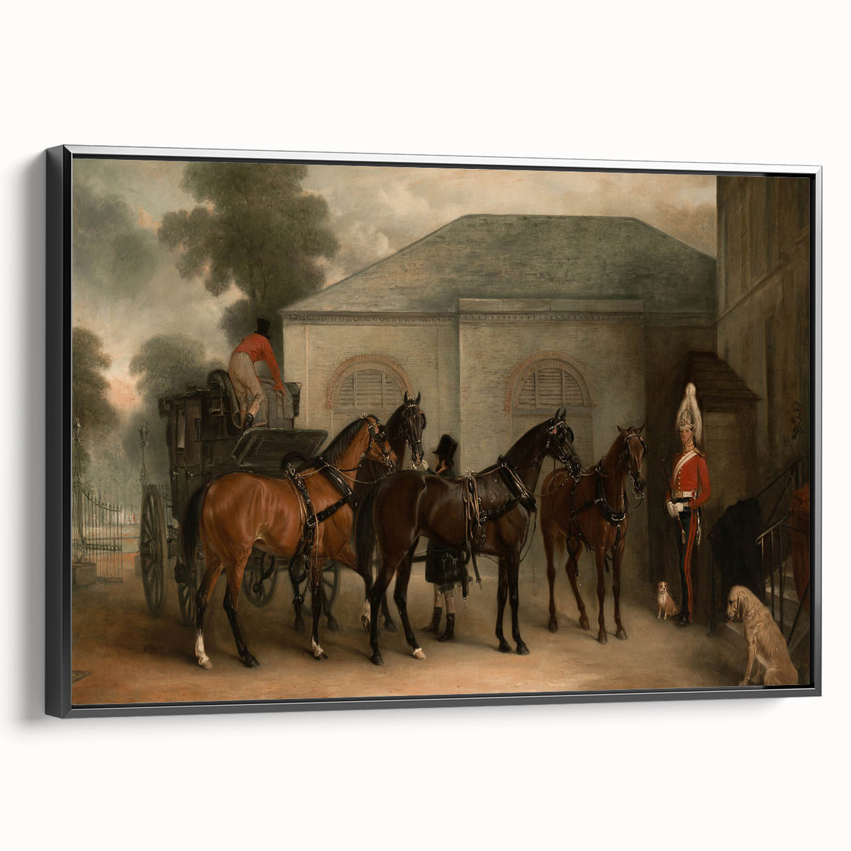 Vintage Landscape Art - Carriage with Horses
