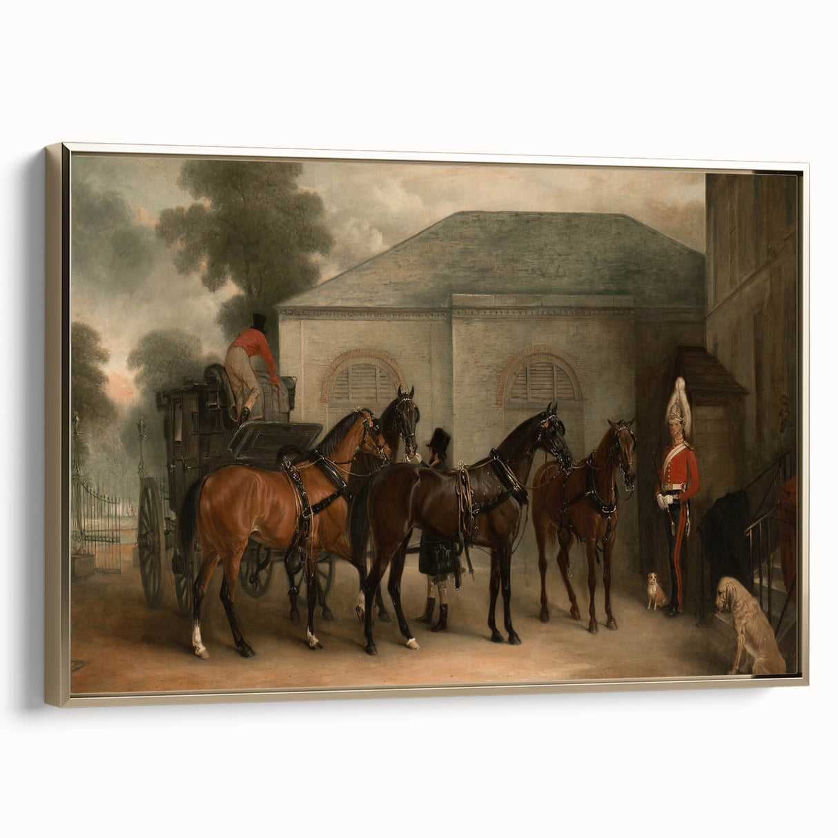 Vintage Landscape Art - Carriage with Horses