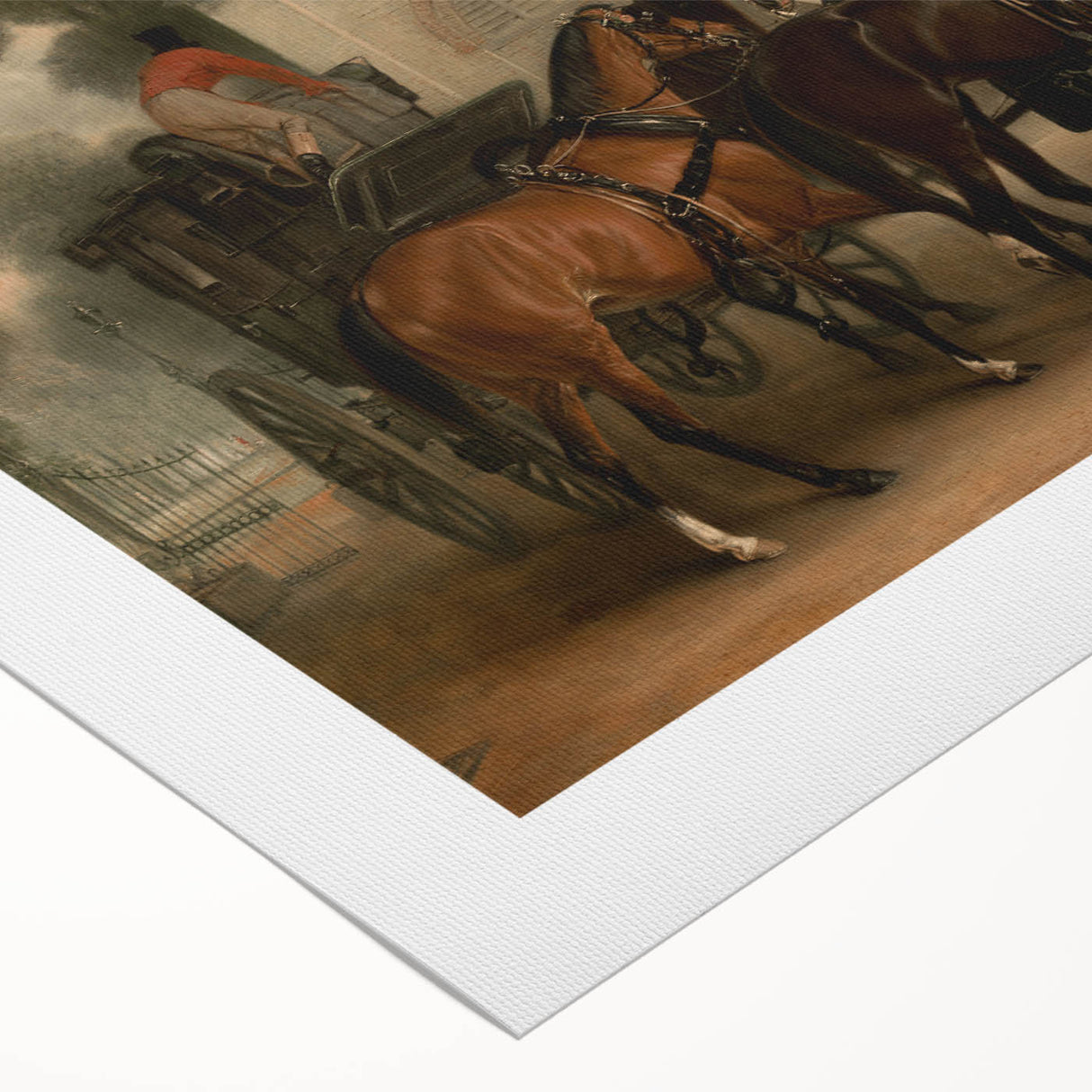 Vintage Landscape Art - Carriage with Horses