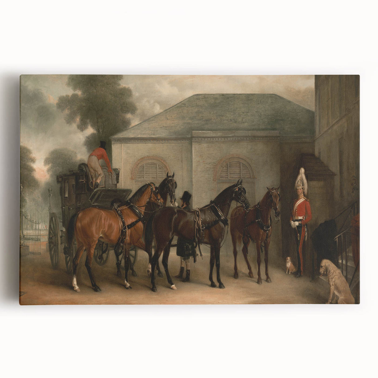 Vintage Landscape Art - Carriage with Horses