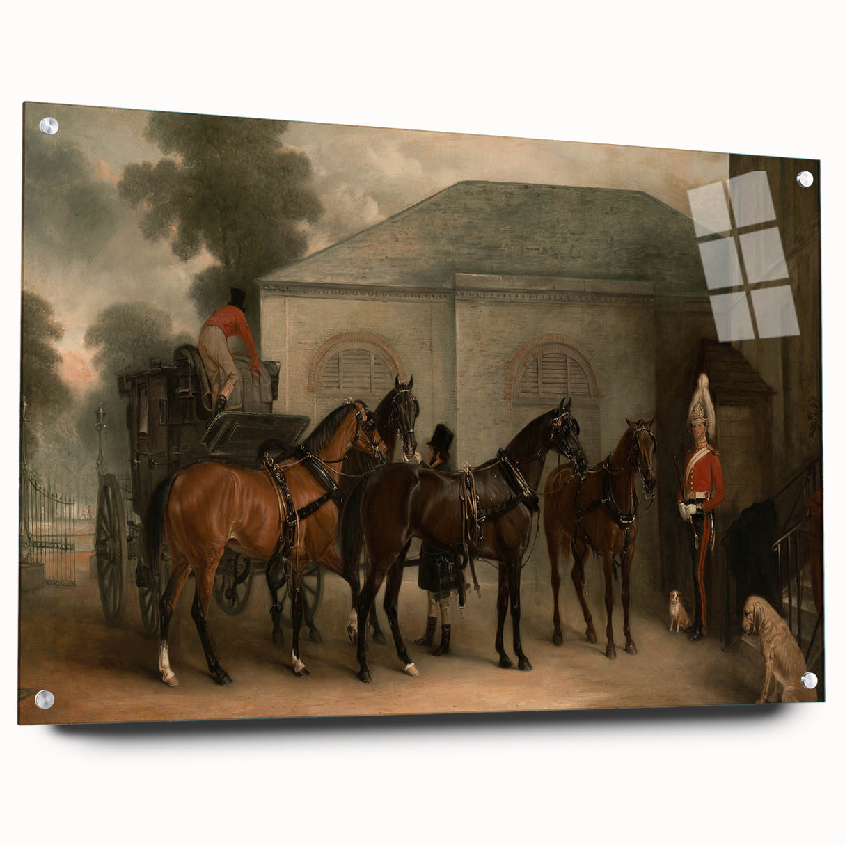 Vintage Landscape Art - Carriage with Horses