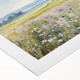 Vintage Landscape Art - Scenic Field with Flowers