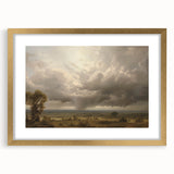 Vintage Landscape Art - Dramatic Sky over Countryside